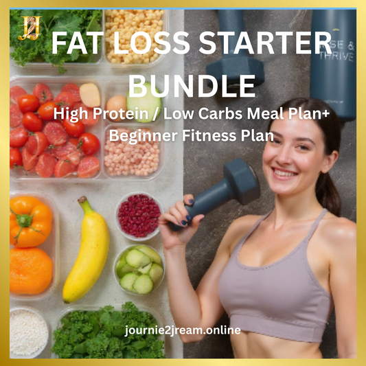 FAT-LOSS STARTER BUNDLE (High-Protein/Low-Carb Meal Plan + Beginner Fitness Plan)