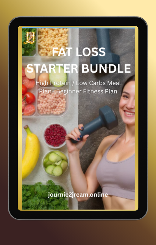 FAT-LOSS STARTER BUNDLE (High-Protein/Low-Carb Meal Plan + Beginner Fitness Plan)