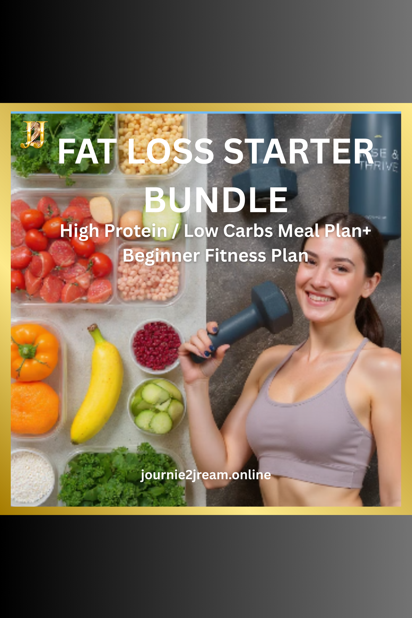 FAT-LOSS STARTER BUNDLE (High-Protein/Low-Carb Meal Plan + Beginner Fitness Plan)